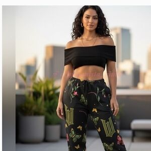 Wicked Floral Black Joggers